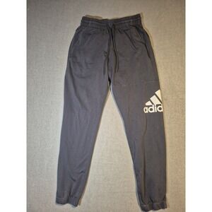 Big Adidas Logo Womans Jogger Pants - Size S Black Poly Blend